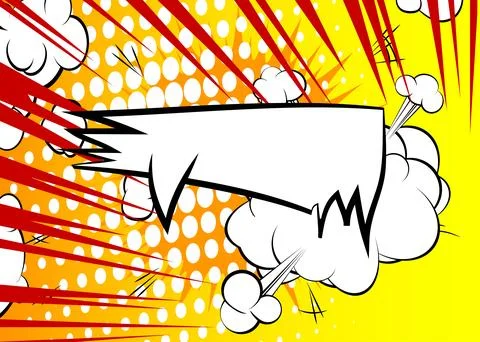 Cartoon speech bubble with blank speech bubble, comic book background. Retr.. Illustrazione stock