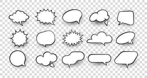 Cartoon speech bubble. Comic retro dialog form and splash bam pow effect Stock Illustration