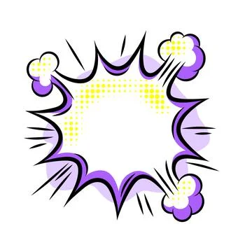 Cartoon speech bubble explosion. Pop art illustration in comic style. Stock Illustration