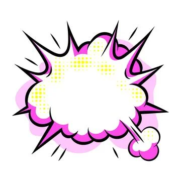Cartoon speech bubble explosion. Pop art illustration in comic style. Stock Illustration