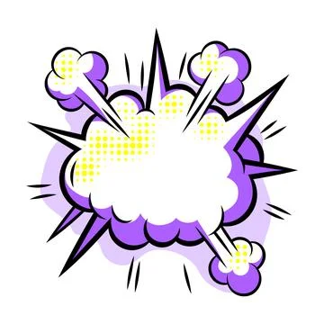 Cartoon speech bubble explosion. Pop art illustration in comic style. 스톡 일러스트