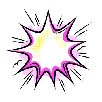 Cartoon speech bubble explosion. Pop art illustration in comic style. Stock Illustration