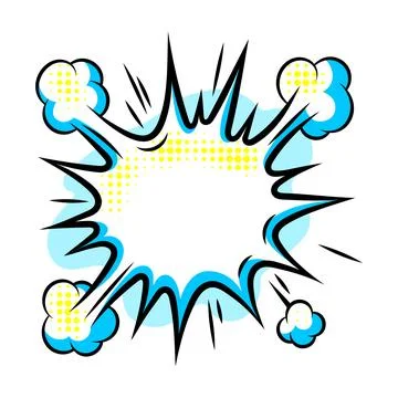 Cartoon speech bubble explosion. Pop art illustration in comic style. Stock Illustration