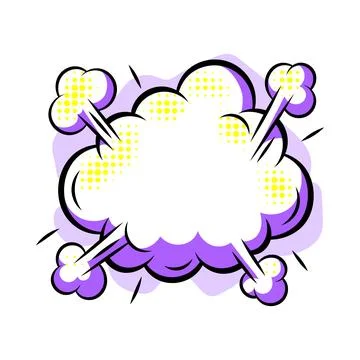 Cartoon speech bubble explosion. Pop art illustration in comic style. Stock Illustration