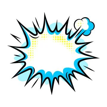 Cartoon speech bubble explosion. Pop art illustration in comic style. Stock Illustration