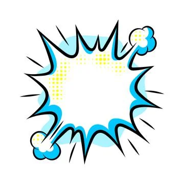 Cartoon speech bubble explosion. Pop art illustration in comic style. Stock Illustration