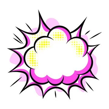 Cartoon speech bubble explosion. Pop art illustration in comic style. Stock Illustration
