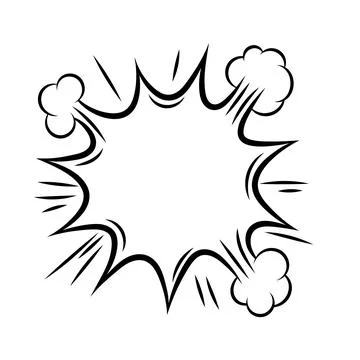 Cartoon speech bubble explosion. Pop art illustration in comic style. Stock Illustration