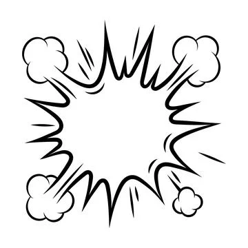 Cartoon speech bubble explosion. Pop art illustration in comic style. Stock Illustration