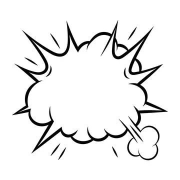 Cartoon speech bubble explosion. Pop art illustration in comic style. Stock Illustration