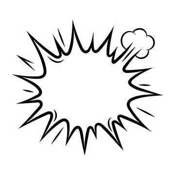 Cartoon speech bubble explosion. Pop art illustration in comic style. イラスト素材