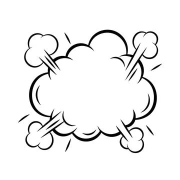 Cartoon speech bubble explosion. Pop art illustration in comic style. 스톡 일러스트