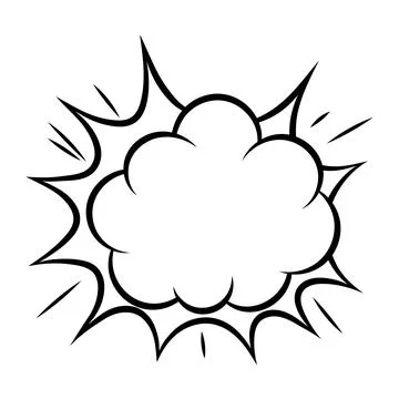 Cartoon speech bubble explosion. Pop art illustration in comic style. Stock Illustration