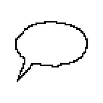 Cartoon speech bubble pixel art 8 bit chat icon 80s Stock Illustration