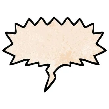 Cartoon speech bubble in retro texture style and speech bubble in retro textu Stock Illustration