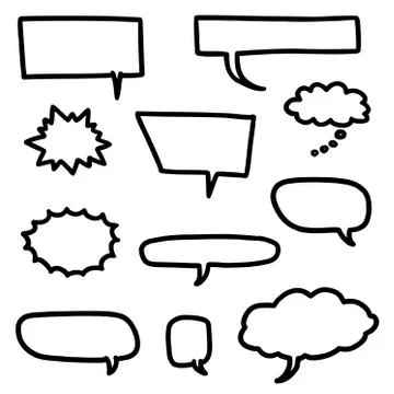 Cartoon speech bubble set - vector illustration elements. Illustrazione stock