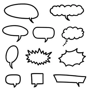 Cartoon speech bubble set - vector illustration elements. 스톡 일러스트