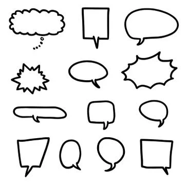 Cartoon speech bubble set - vector illustration elements. 스톡 일러스트