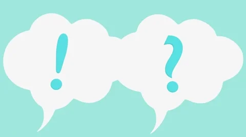 Cartoon Speech bubbles with question mark and exclamation mark Stockbeeldmateriaal 58215088