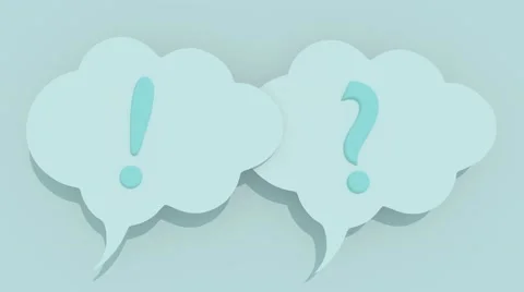 Cartoon Speech bubbles with question mark and exclamation mark Stock Footage 58215090