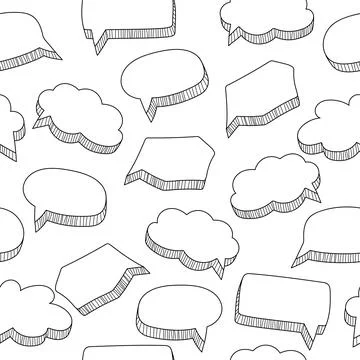 Cartoon speech bubbles seamless pattern, vector illustration 스톡 일러스트