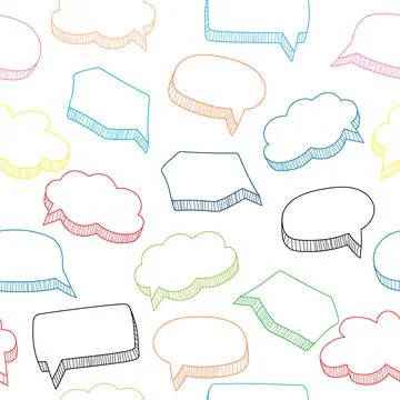 Cartoon speech bubbles seamless pattern, vector illustration Stock Illustration