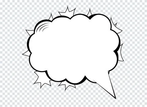 Cartoon speech bubbles on transparent background. Vector Illustration Stock Illustration