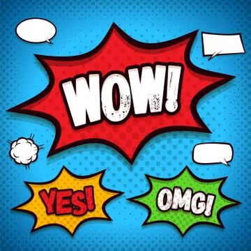 Cartoon Speech Effect Bubbles Stock Illustration