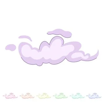 Cartoon speed cloud smoke movement isolated graphic Stock Illustration
