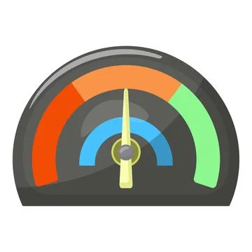 Cartoon speedometer at optimum performance level Stock Illustration