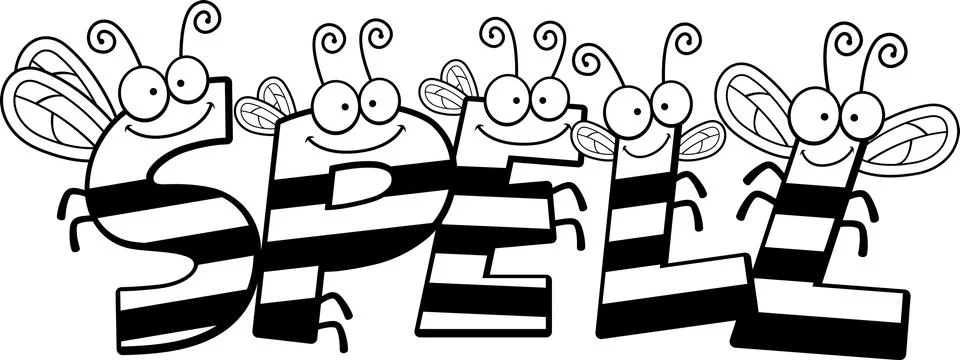 Cartoon Spell Text Ilustração Stock