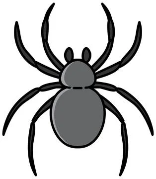 Cartoon Spider Vector Illustration on White Background Stock Illustration