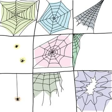 Cartoon spider webs Stockillustratie