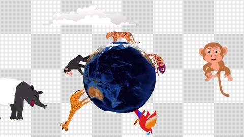 Cartoon Spinning Earth Stock Footage 320834571