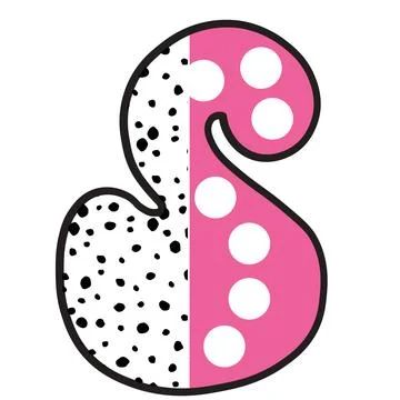 A cartoon split pattern illustration featuring letter s with letter s, dalmat Illustrazione stock
