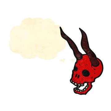Cartoon spooky devil skull Stock Illustration