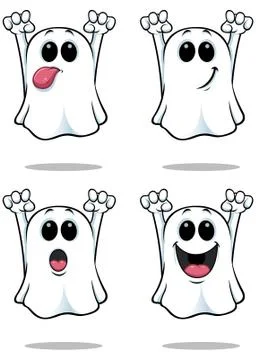 Cartoon Spooky Ghosts - Set 1 Stock Illustration