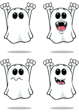 Cartoon Spooky Ghosts - Set 2 Stock Illustration