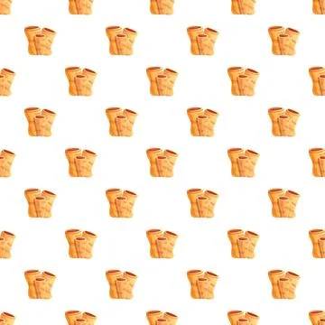Cartoon spring rolls seamless pattern on white background Stock Illustration