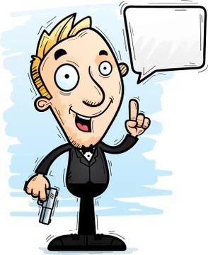 Cartoon Spy Talking Stock Illustration