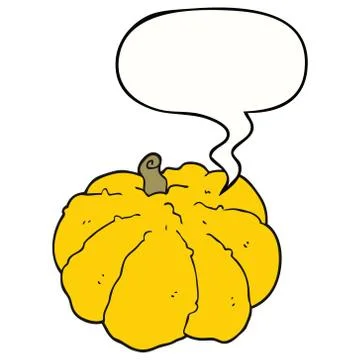 Cartoon squash and speech bubble Illustrazione stock