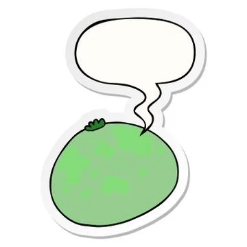 Cartoon squash and speech bubble sticker Illustrazione stock