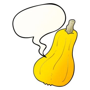 Cartoon squash and speech bubble in smooth gradient style Stock-Illustration
