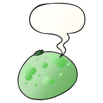 Cartoon squash and speech bubble in smooth gradient style Stock-Illustration