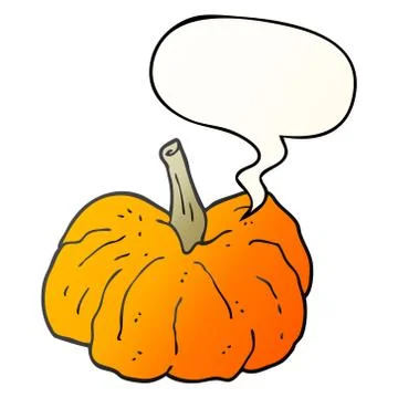 Cartoon squash and speech bubble in smooth gradient style Stock-Illustration