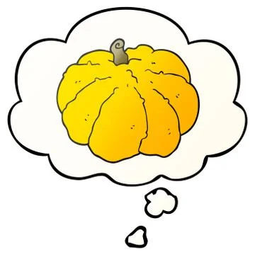 Cartoon squash and thought bubble in smooth gradient style Stock-Illustration