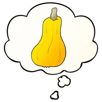 Cartoon squash and thought bubble in smooth gradient style Stock-Illustration