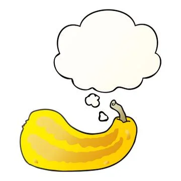 Cartoon squash and thought bubble in smooth gradient style Stock-Illustration