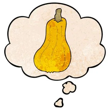 Cartoon squash and thought bubble in grunge texture pattern style 스톡 일러스트