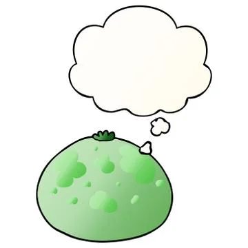 Cartoon squash and thought bubble in smooth gradient style Stock-Illustration